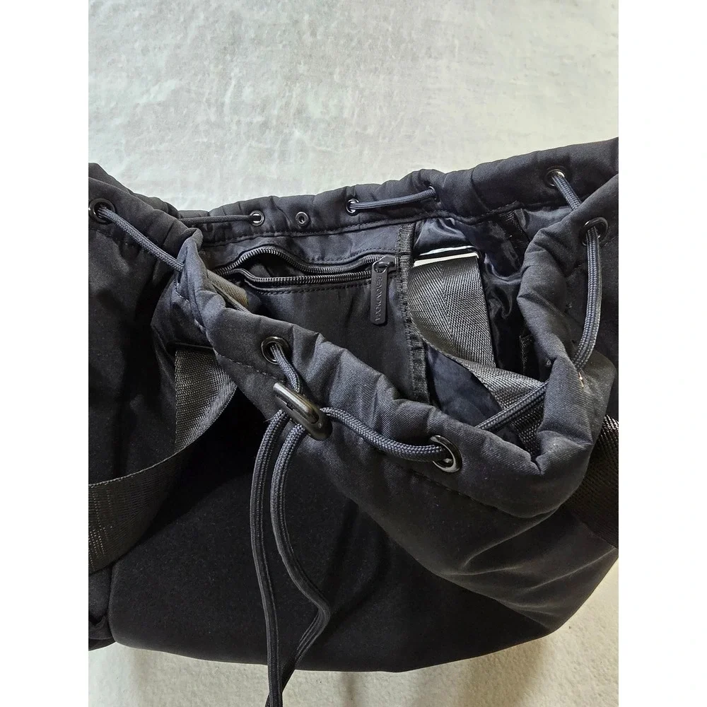 Black Drawstring Beyond Yoga Gym Backpack Convertible‎ Unisex Bag